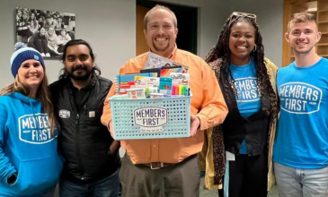 M1 team members donated teacher treat baskets to local educators